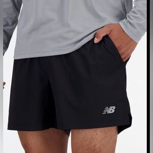 New Balance Black Men's Running Shorts with Reflective NB Logo